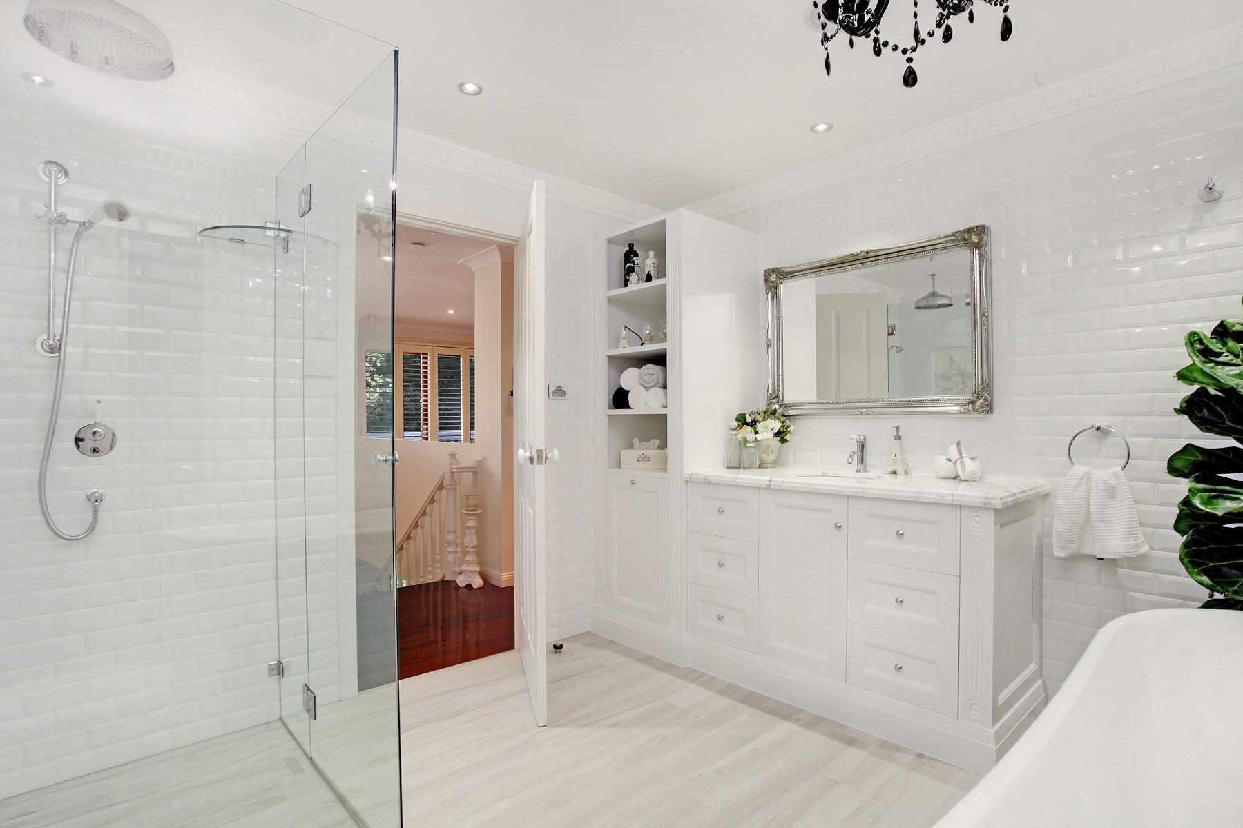 Provincial style vanity with a marble top - Alfords Point, Sydney