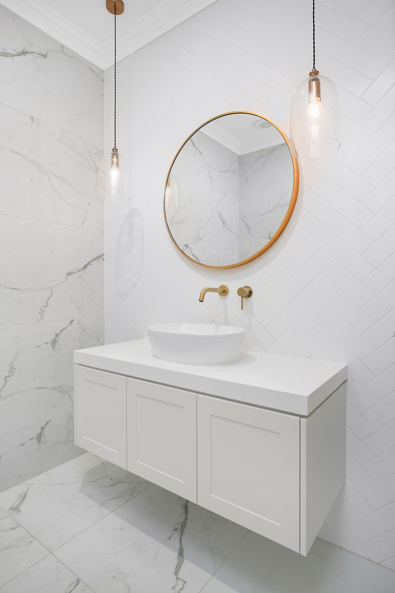 Shaker Style vanity with over-mount sink - Georges Hall, Sydney
